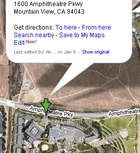 Satellite image showing 37.423088,-122.085099